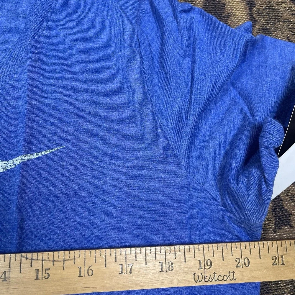 Nike Kansas City FC Soccer NWSL women's v-neck t-shirt Size XL New Blue